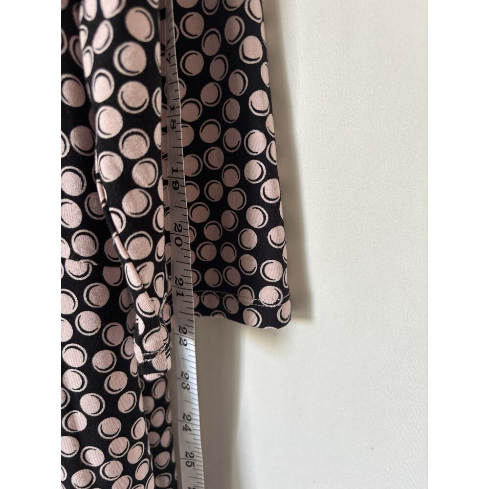Boden Dress 14 Knee Polka Dot Black Pink Stretch Fit Flare New - Picture 12 of 13